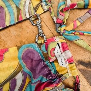 Trina Turk Silk Cotton Maxi Halter Cover Up dress-- M